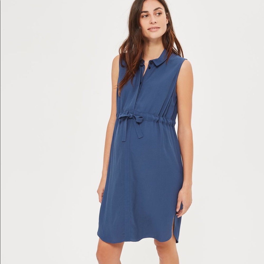 Topshop (Maternity) Navy Drawstring Dress